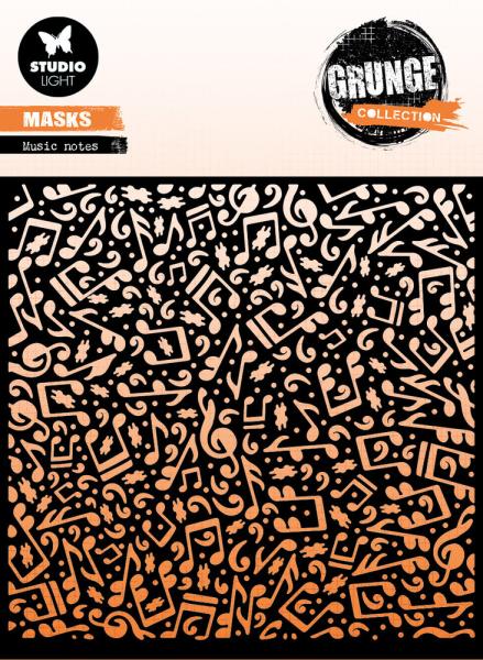 Studio Light - Stencil Grunge Collection -  Music Notes  - Schablone 