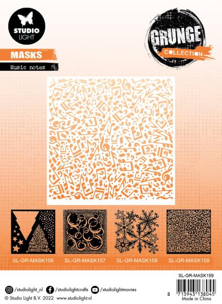 Studio Light - Stencil Grunge Collection -  Music Notes  - Schablone 