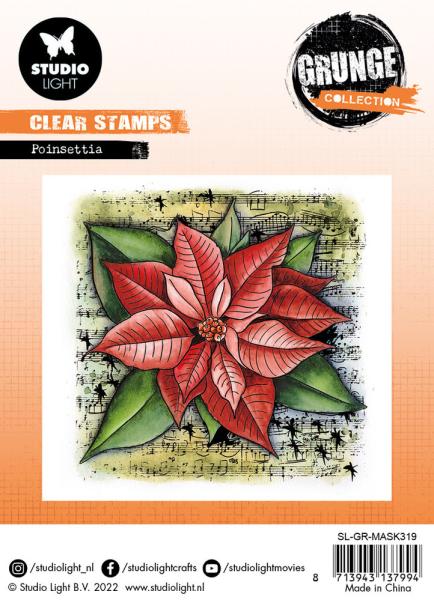 Studio Light - Clear Stamp Grunge collection -  Poinsettia  - Stempel