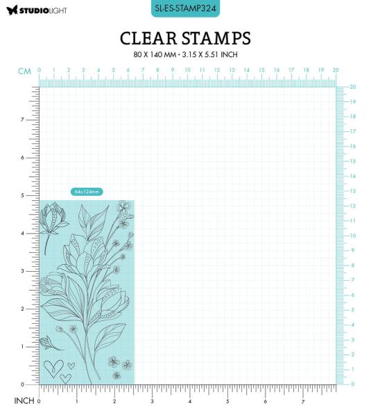 Studio Light - Clear Stamps - "Striped Bouquet " - Stempel 