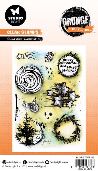 Studio Light - Clear Stamp Grunge collection -  Christmas Elements  - Stempel