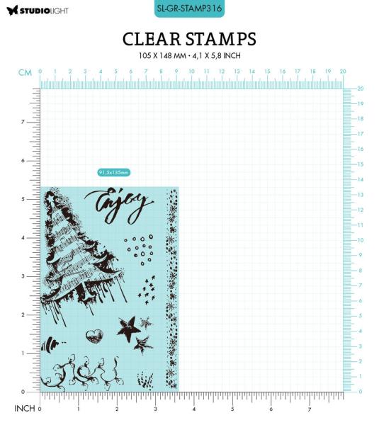 Studio Light - Clear Stamp Grunge collection -  Christmas Elements  - Stempel