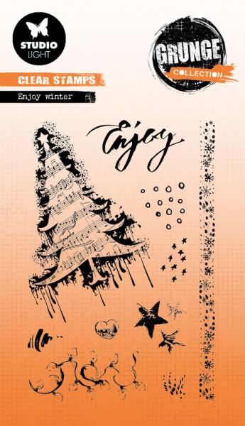 Studio Light - Clear Stamp Grunge collection -  Enjoy Winter  - Stempel