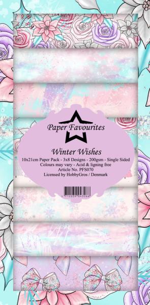 Paper Favourites - "  Winter Wishes  " - Slim Paper Pack - 3x8 Inch 