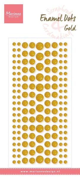 Marianne Design - Enamel Dots - Gold Glitter - Klebeperlen