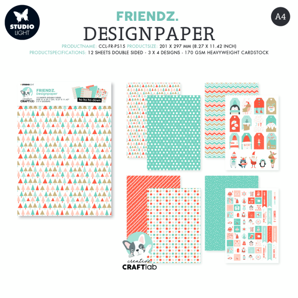 Creative Craft Lab - Studio Light - Paper Pad - Ho Ho Ho Down  - Papier Pack 