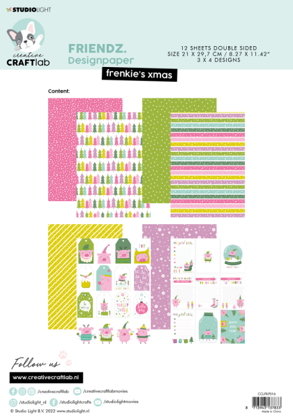 Creative Craft Lab - Studio Light - Paper Pad - Frenkie's Xmas  - Papier Pack 