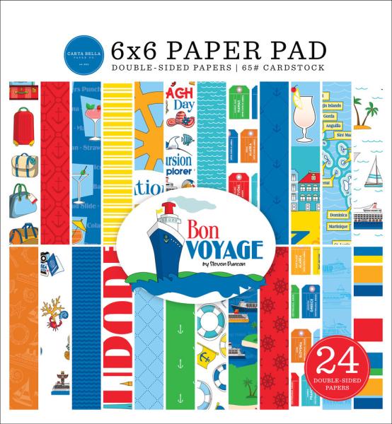 Carta Bella - Paper Pad 6x6" - "Bon Voyage" - Paper Pack