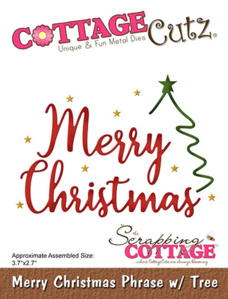 Scrapping Cottage - Dies - Merry Christmas Phrase w/ Tree - Stanze