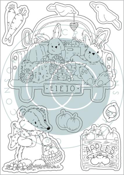 Craft Consortium - Clear Stamp -Happy Harvest Apples - Stempel