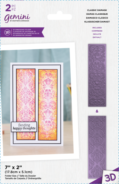 Gemini - 3D Embossing Folder -  Classic Damask  - 3D Prägefolder - Klassischer Damast 