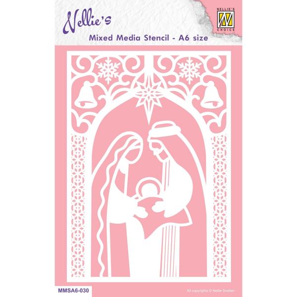 Nellie's Choice - Stencil A6 - "  Christmas Nativity " - Schablone