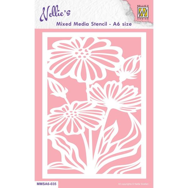 Nellie's Choice - Stencil A6 - " Christmas Flowers-2 " - Schablone