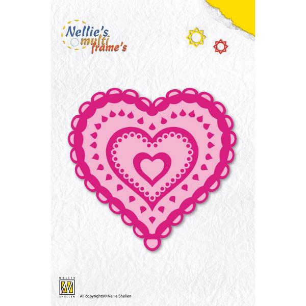 Nellie's Choice - Multiframe Dies - "  Heart-2 " - Stanze