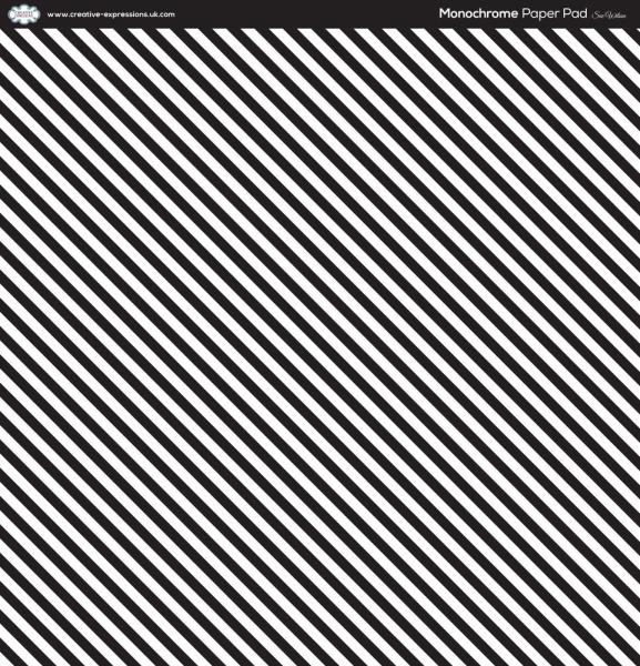 Creative Expressions - Paper Pack 8x8 Inch - Monochrome Stripes 