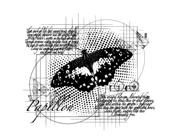 Creative Expressions - Rubber Stamp -  Papillon Dreams - Gummistempel