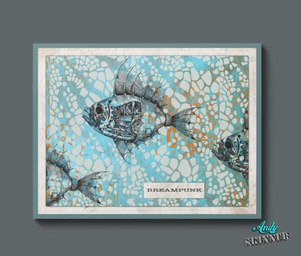 Creative Expressions - Rubber Stamp -  Steampunk Fish  - Gummistempel