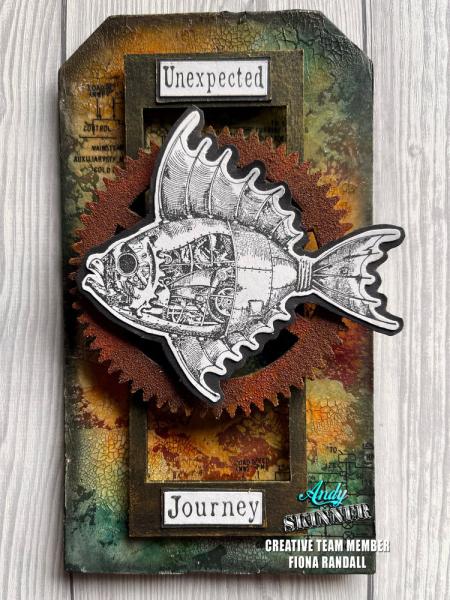 Creative Expressions - Rubber Stamp -  Steampunk Fish  - Gummistempel