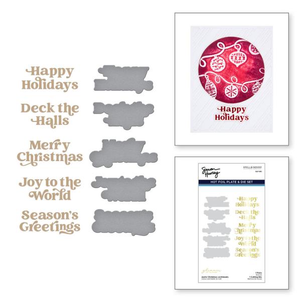 Spellbinders Hotfoil Plate - Joyful Christmas Sentiments Glimmer