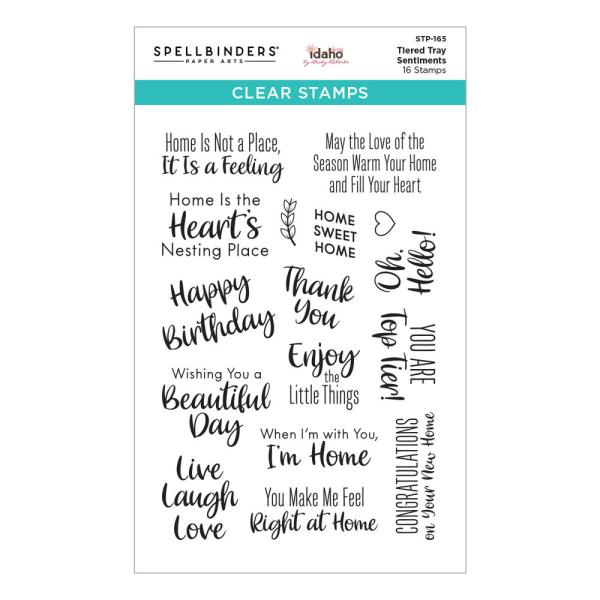 Spellbinders - Stempelset - "Tiered Tray Sentiments" - Silikonstempel