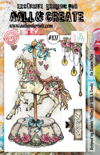 AALL and Create - Stamp -  On Golden Poles  - Stempel A5