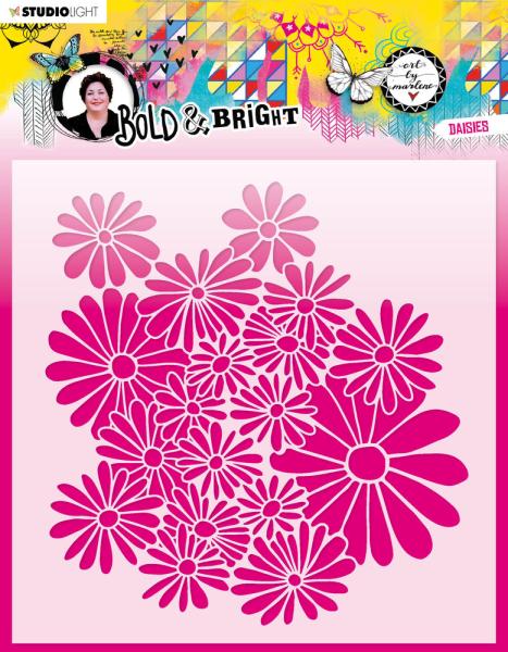 Art By Marlene - Bold & Bright Mask - "  Daisies  " - Stencil - Schablone