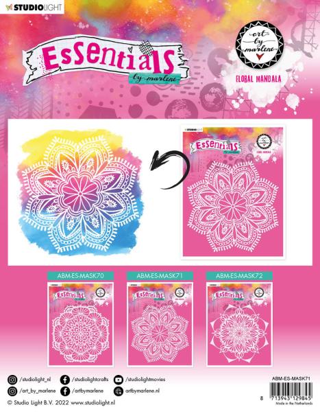 Art By Marlene - Essentials Mask - "  Floral Mandala  " - Stencil - Schablone