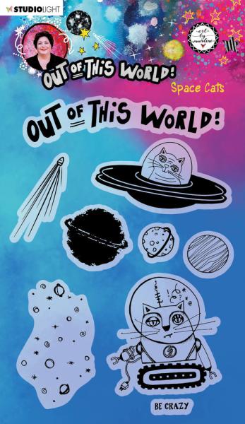 Art By Marlene - Out of This World  Clear Stamp -  Space Cats  - Stempel