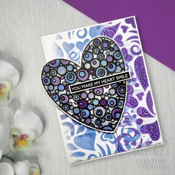 Woodware - Clear Stamps - Bubble Heart  - Stempel 