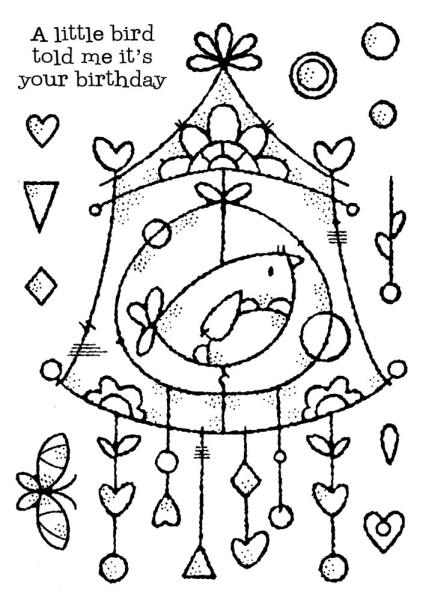 Woodware - Clear Stamps - Wire Birdhouse  - Stempel 