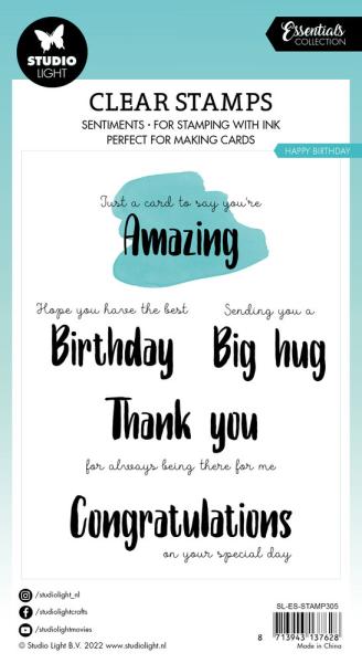 Studio Light - Clear Stamps - "Happy Birthday " - Stempel 