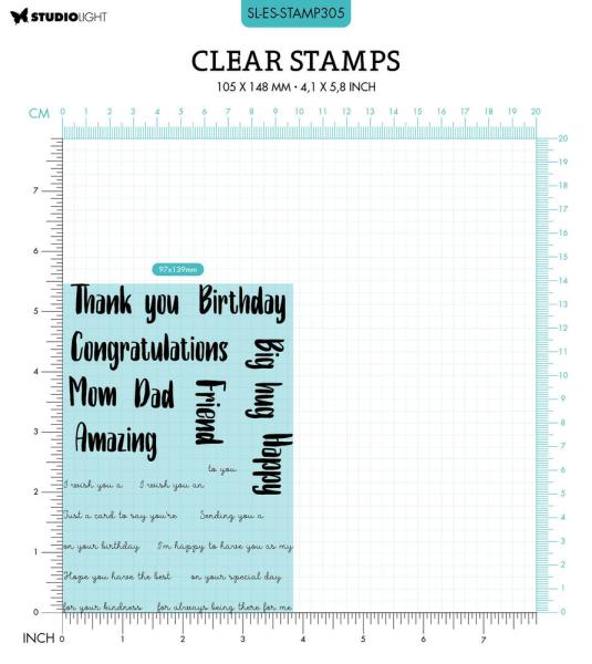 Studio Light - Clear Stamps - "Happy Birthday " - Stempel 