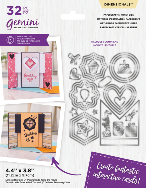 Gemini - Dies - Papercraft Shutter  - Stanze - Papercraft Verschluss stirbt