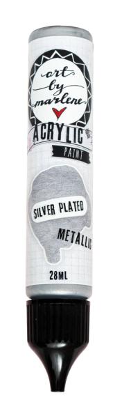 Art By Marlene - Acrylic Paint - Silver Plated Metallic  28ml - Acrylfarbe