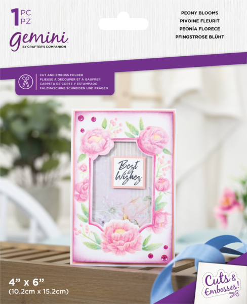 Gemini - Cut and Emboss Folder - Peony Blooms - Schneide- und Prägeschablone - Pfingsrose Blüht