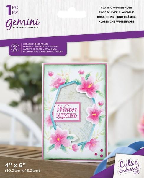 Gemini - Cut and Emboss Folder - Classic Winter Rose  - Schneide- und Prägeschablone - Klassische Winterrose