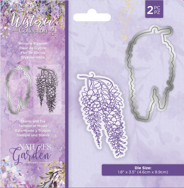 Crafters Companion - Stamp & Dies -Wisteria Blossom  - Stempel & Stanze 