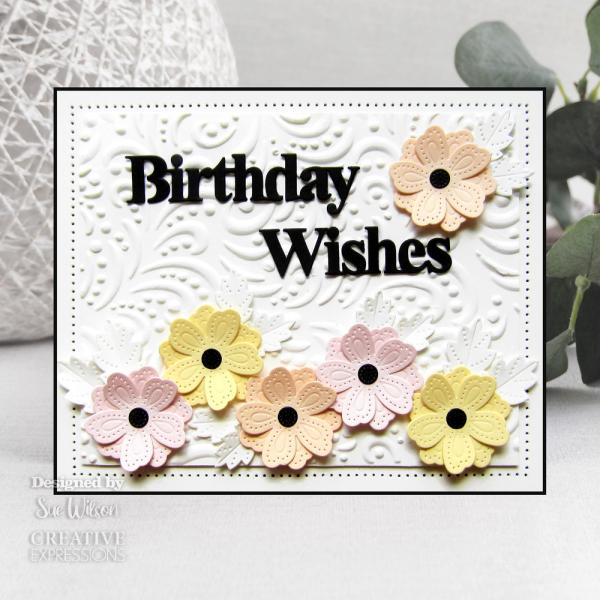 Creative Expressions - Craft Dies -  Block Sentiments Birthday Wishes  - Stanze