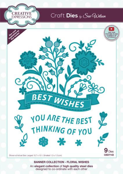 Creative Expressions - Craft Dies - Floral Wishes Banner - Stanze