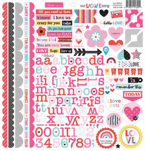 Bella BLVD - Cardstock Sticker - Our Love Song Doohickey  - Aufkleber  