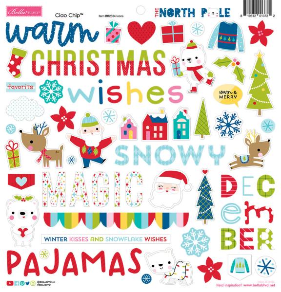 Bella BLVD - Chipboard Icons - The North Pole Ciao  - Chipboard Aufkleber 