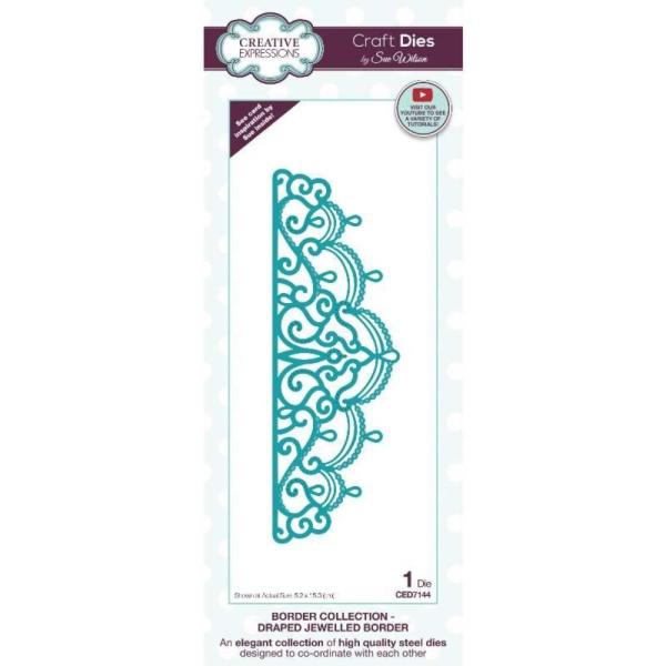 Creative Expressions - Craft Dies -  Border Collection Draped Jewelled Border  - Stanze