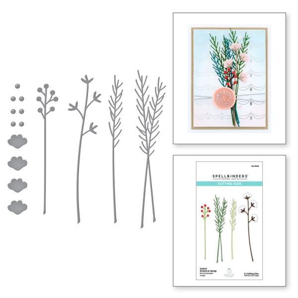 Spellbinders Dies "Sealed Botanical Sprigs" Stanzschablonen