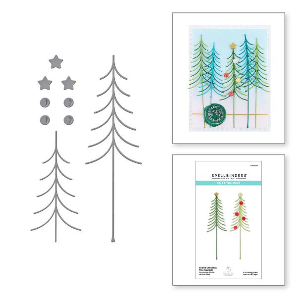 Spellbinders Dies "Sealed Christmas Tree Squiggle Etched" Stanzschablonen