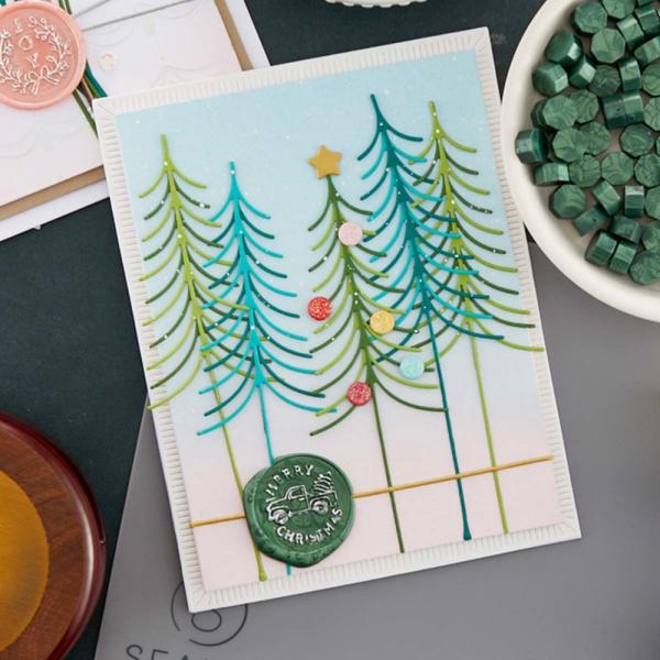 Spellbinders Dies "Sealed Christmas Tree Squiggle Etched" Stanzschablonen