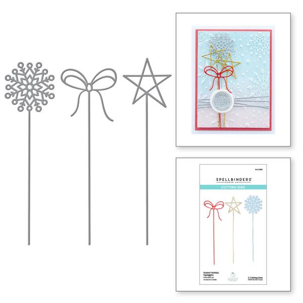 Spellbinders Dies "Sealed Holiday Squiggles Etched" Stanzschablonen