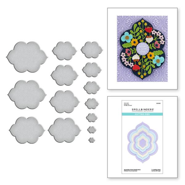 Spellbinders Dies "Essential Floral Reflection Etched" Stanzschablonen