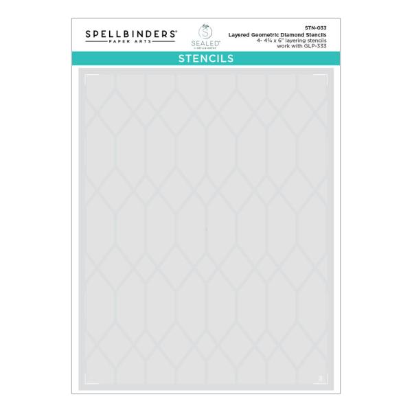 Spellbinders - Layered Stencil - "Geometric Diamond" - Schablone