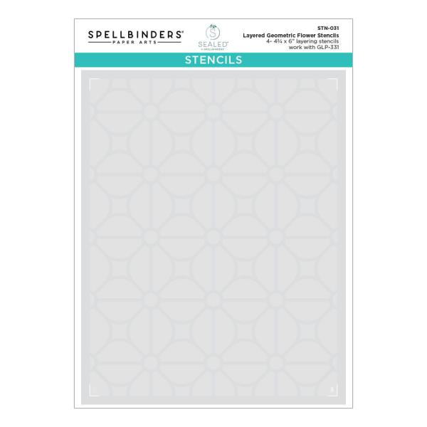 Spellbinders -Layered Stencil - "Geometric Flower" - Schablone