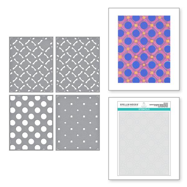 Spellbinders - Layered Stencil - "Geometric Optical" - Schablone